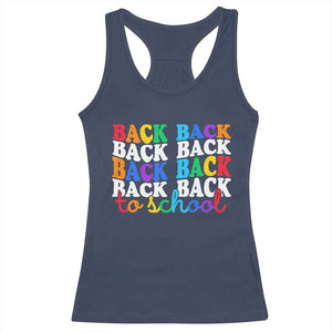 Groovy Back To School Racerback Tank Top First Day of School Colorful Teacher Student Kids TS14 Navy Print Your Wear