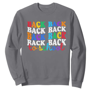 Groovy Back To School Sweatshirt First Day of School Colorful Teacher Student Kids TS14 Charcoal Print Your Wear