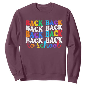 Groovy Back To School Sweatshirt First Day of School Colorful Teacher Student Kids TS14 Maroon Print Your Wear