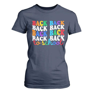 Groovy Back To School T Shirt For Women First Day of School Colorful Teacher Student Kids TS14 Navy Print Your Wear