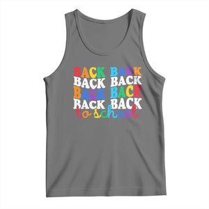 Groovy Back To School Tank Top First Day of School Colorful Teacher Student Kids TS14 Black Heather Print Your Wear