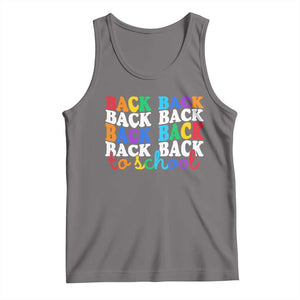 Groovy Back To School Tank Top First Day of School Colorful Teacher Student Kids TS14 Deep Heather Print Your Wear