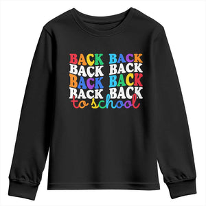 Groovy Back To School Youth Sweatshirt First Day of School Colorful Teacher Student Kids TS14 Black Print Your Wear