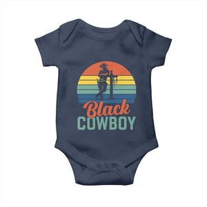 Black Cowboy Sunset Baby Onesie Western Rodeo Cross TS14 Navy Print Your Wear