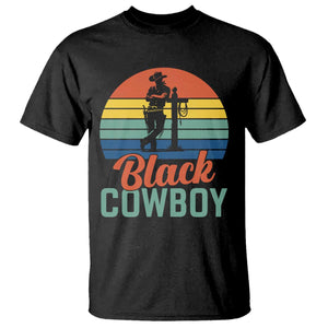 Black Cowboy Sunset T Shirt Western Rodeo Cross TS14 Black Print Your Wear