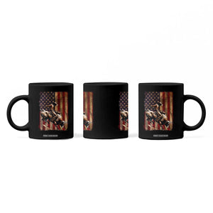 Black Cowboy Bull Rider Coffee Mug Western Rodeo Patriotic American Flag TS14 Print Your Wear