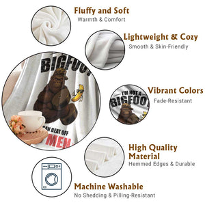 Funny Bigfoot Gym Throw Blanket I Am Not A Bigfoot But I Can Beat Off 100 Men TS14 Print Your Wear