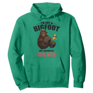 Funny Bigfoot Gym Hoodie I Am Not A Bigfoot But I Can Beat Off 100 Men TS14 Irish Green Print Your Wear