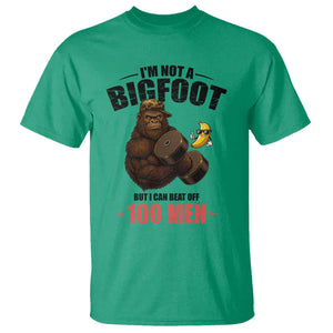 Funny Bigfoot Gym T Shirt I Am Not A Bigfoot But I Can Beat Off 100 Men TS14 Irish Green Print Your Wear