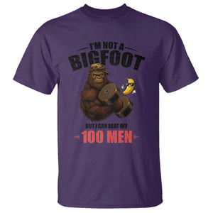 Funny Bigfoot Gym T Shirt I Am Not A Bigfoot But I Can Beat Off 100 Men TS14 Purple Print Your Wear