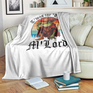 Funny Frog Knight Throw Blanket T'was The 'Tism M'Lord Medieval Knight TS14 Print Your Wear
