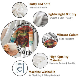 Funny Frog Knight Throw Blanket T'was The 'Tism M'Lord Medieval Knight TS14 Print Your Wear