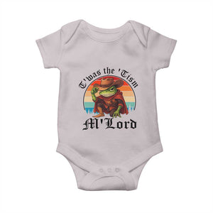 Funny Frog Knight Baby Onesie T'was The 'Tism M'Lord Medieval Knight TS14 Ice Gray Print Your Wear