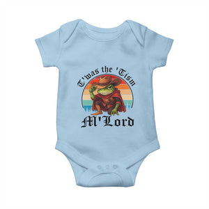 Funny Frog Knight Baby Onesie T'was The 'Tism M'Lord Medieval Knight TS14 Light Blue Print Your Wear
