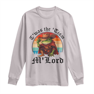 Funny Frog Knight Long Sleeve Shirt T'was The 'Tism M'Lord Medieval Knight TS14 Ice Gray Print Your Wear
