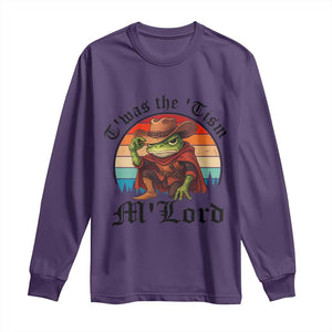 Funny Frog Knight Long Sleeve Shirt T'was The 'Tism M'Lord Medieval Knight TS14 Purple Print Your Wear