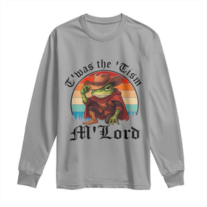 Funny Frog Knight Long Sleeve Shirt T'was The 'Tism M'Lord Medieval Knight TS14 Sport Gray Print Your Wear