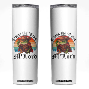 Funny Frog Knight Skinny Tumbler T'was The 'Tism M'Lord Medieval Knight TS14 White Print Your Wear