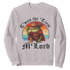 Funny Frog Knight Sweatshirt T'was The 'Tism M'Lord Medieval Knight TS14 Ice Gray Print Your Wear