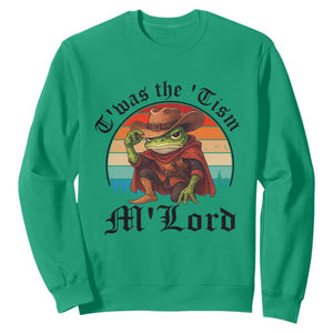 Funny Frog Knight Sweatshirt T'was The 'Tism M'Lord Medieval Knight TS14 Irish Green Print Your Wear