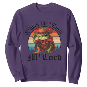 Funny Frog Knight Sweatshirt T'was The 'Tism M'Lord Medieval Knight TS14 Purple Print Your Wear