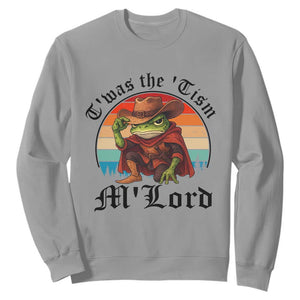 Funny Frog Knight Sweatshirt T'was The 'Tism M'Lord Medieval Knight TS14 Sport Gray Print Your Wear
