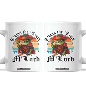 Funny Frog Knight Coffee Mug T'was The 'Tism M'Lord Medieval Knight TS14 White Print Your Wear