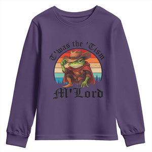 Funny Frog Knight Youth Sweatshirt T'was The 'Tism M'Lord Medieval Knight TS14 Purple Print Your Wear