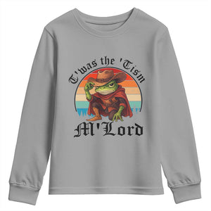 Funny Frog Knight Youth Sweatshirt T'was The 'Tism M'Lord Medieval Knight TS14 Sport Gray Print Your Wear