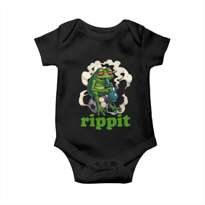 Rippit Stoner Frog Baby Onesie Smoking Weed Pot Marijuana Cannabis 420 TS14 Black Print Your Wear