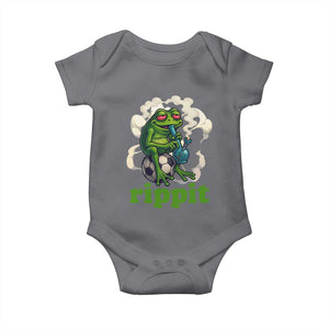 Rippit Stoner Frog Baby Onesie Smoking Weed Pot Marijuana Cannabis 420 TS14 Charcoal Print Your Wear