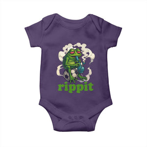 Rippit Stoner Frog Baby Onesie Smoking Weed Pot Marijuana Cannabis 420 TS14 Purple Print Your Wear