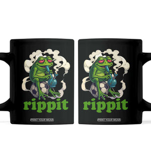 Rippit Stoner Frog Coffee Mug Smoking Weed Pot Marijuana Cannabis 420 TS14 Black Print Your Wear