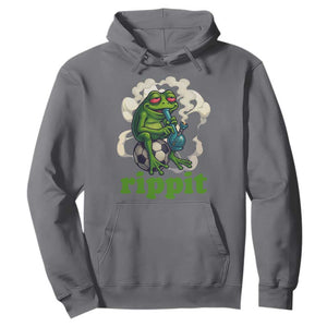 Rippit Stoner Frog Hoodie Smoking Weed Pot Marijuana Cannabis 420 TS14 Charcoal Print Your Wear