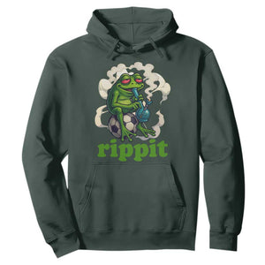 Rippit Stoner Frog Hoodie Smoking Weed Pot Marijuana Cannabis 420 TS14 Dark Forest Green Print Your Wear