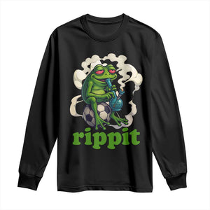 Rippit Stoner Frog Long Sleeve Shirt Smoking Weed Pot Marijuana Cannabis 420 TS14 Black Print Your Wear