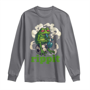 Rippit Stoner Frog Long Sleeve Shirt Smoking Weed Pot Marijuana Cannabis 420 TS14 Charcoal Print Your Wear