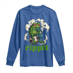 Rippit Stoner Frog Long Sleeve Shirt Smoking Weed Pot Marijuana Cannabis 420 TS14 Royal Blue Print Your Wear