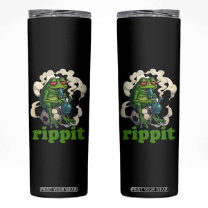 Rippit Stoner Frog Skinny Tumbler Smoking Weed Pot Marijuana Cannabis 420 TS14 Black Print Your Wear