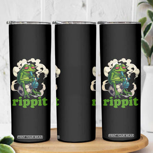 Rippit Stoner Frog Skinny Tumbler Smoking Weed Pot Marijuana Cannabis 420 TS14 Print Your Wear