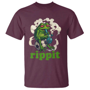 Rippit Stoner Frog T Shirt Smoking Weed Pot Marijuana Cannabis 420 TS14 Maroon Print Your Wear