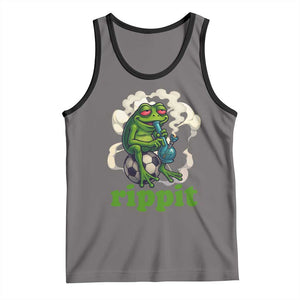 Rippit Stoner Frog Tank Top Smoking Weed Pot Marijuana Cannabis 420 TS14 Deep Heather Black Print Your Wear