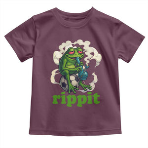 Rippit Stoner Frog Toddler T Shirt Smoking Weed Pot Marijuana Cannabis 420 TS14 Maroon Print Your Wear