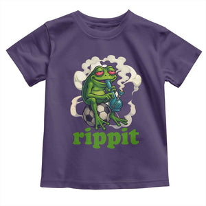 Rippit Stoner Frog Toddler T Shirt Smoking Weed Pot Marijuana Cannabis 420 TS14 Purple Print Your Wear
