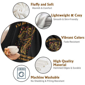 Funny Skeleton Electrician Throw Blanket I Am An Electrician If I Dance Without Music TS14 Print Your Wear