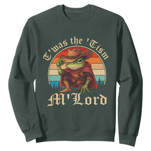 Funny Frog Autism Sweatshirt T'was The 'Tism M'Lord TS14 Dark Forest Green Print Your Wear
