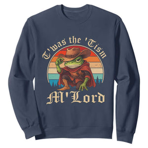 Funny Frog Autism Sweatshirt T'was The 'Tism M'Lord TS14 Navy Print Your Wear