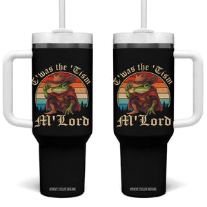 Funny Frog Autism Tumbler With Handle T'was The 'Tism M'Lord TS14 One Size: 40 oz Black Print Your Wear