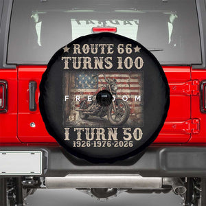 Route Highway 66 Turn 100 I Turn 50 Spare Tire Cover Vintage 1976 Road Sign American Freedom Motorcycle Rider 50th Birthday Gift