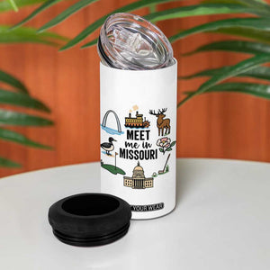 Meet Me in Missouri State Map Souvenir 4 in 1 Can Cooler Tumbler